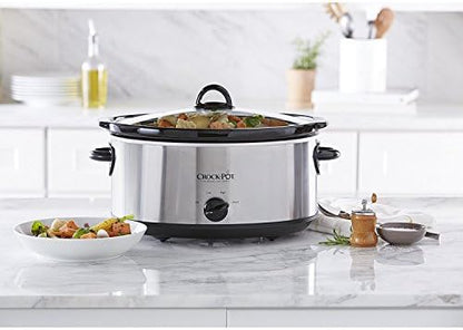 Crock-Pot 7 Quart Oval Manual Slow Cooker – Stainless Steel - D64