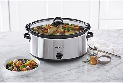 Crock-Pot 7 Quart Oval Manual Slow Cooker – Stainless Steel - D64
