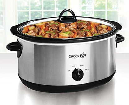 Crock-Pot 7 Quart Oval Manual Slow Cooker – Stainless Steel - D64