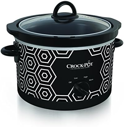 Crock-Pot 4.5 Quart Portable Slow Cooker – Black & White - 2KV
