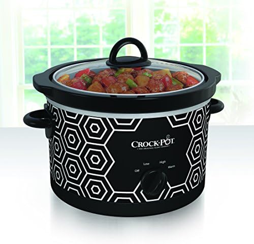 Crock-Pot 4.5 Quart Portable Slow Cooker – Black & White - 2KV