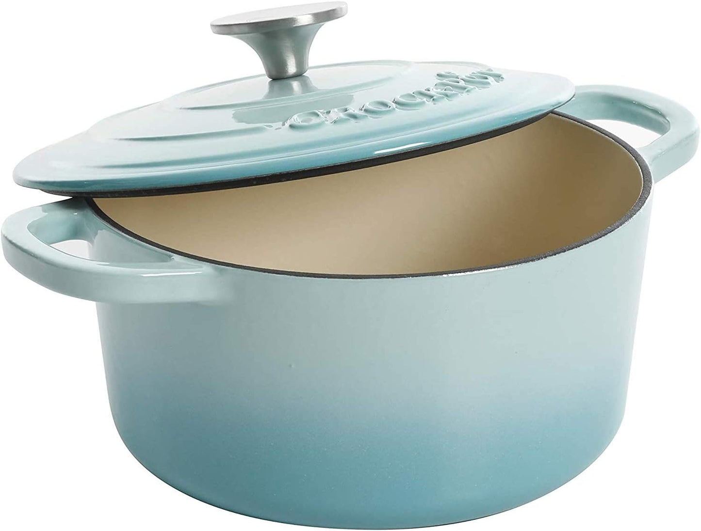 Crock-Pot 3 Quart Enameled Cast Iron Dutch Oven – Aqua - X86