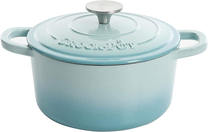 Crock-Pot 3 Quart Enameled Cast Iron Dutch Oven – Aqua - X86