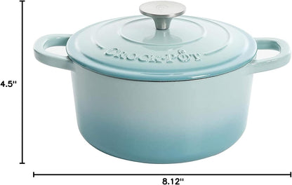 Crock-Pot 3 Quart Enameled Cast Iron Dutch Oven – Aqua - X86