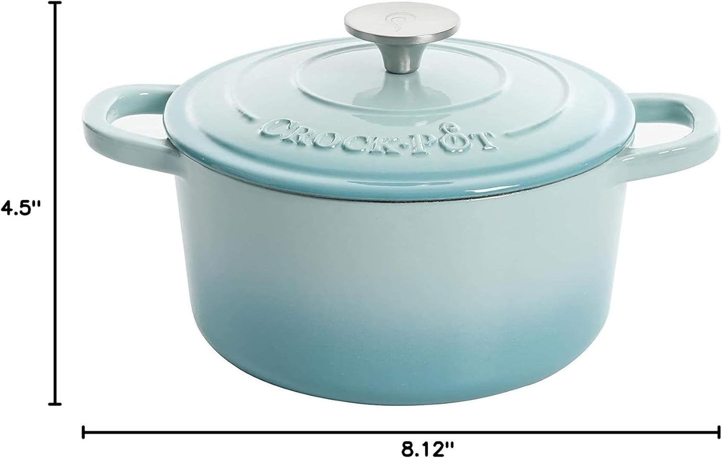 Crock-Pot 3 Quart Enameled Cast Iron Dutch Oven – Aqua - X86