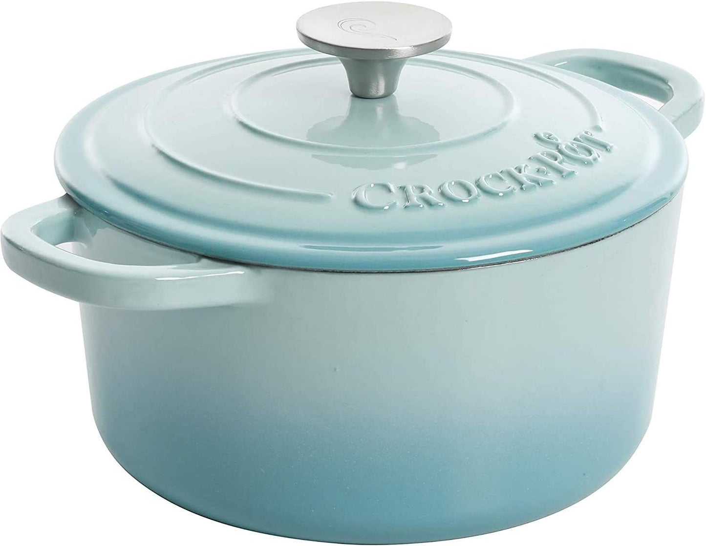 Crock-Pot 3 Quart Enameled Cast Iron Dutch Oven – Aqua - X86